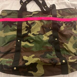 Andi NY XL Camouflage Weekender Tote Bag with Pink Accent